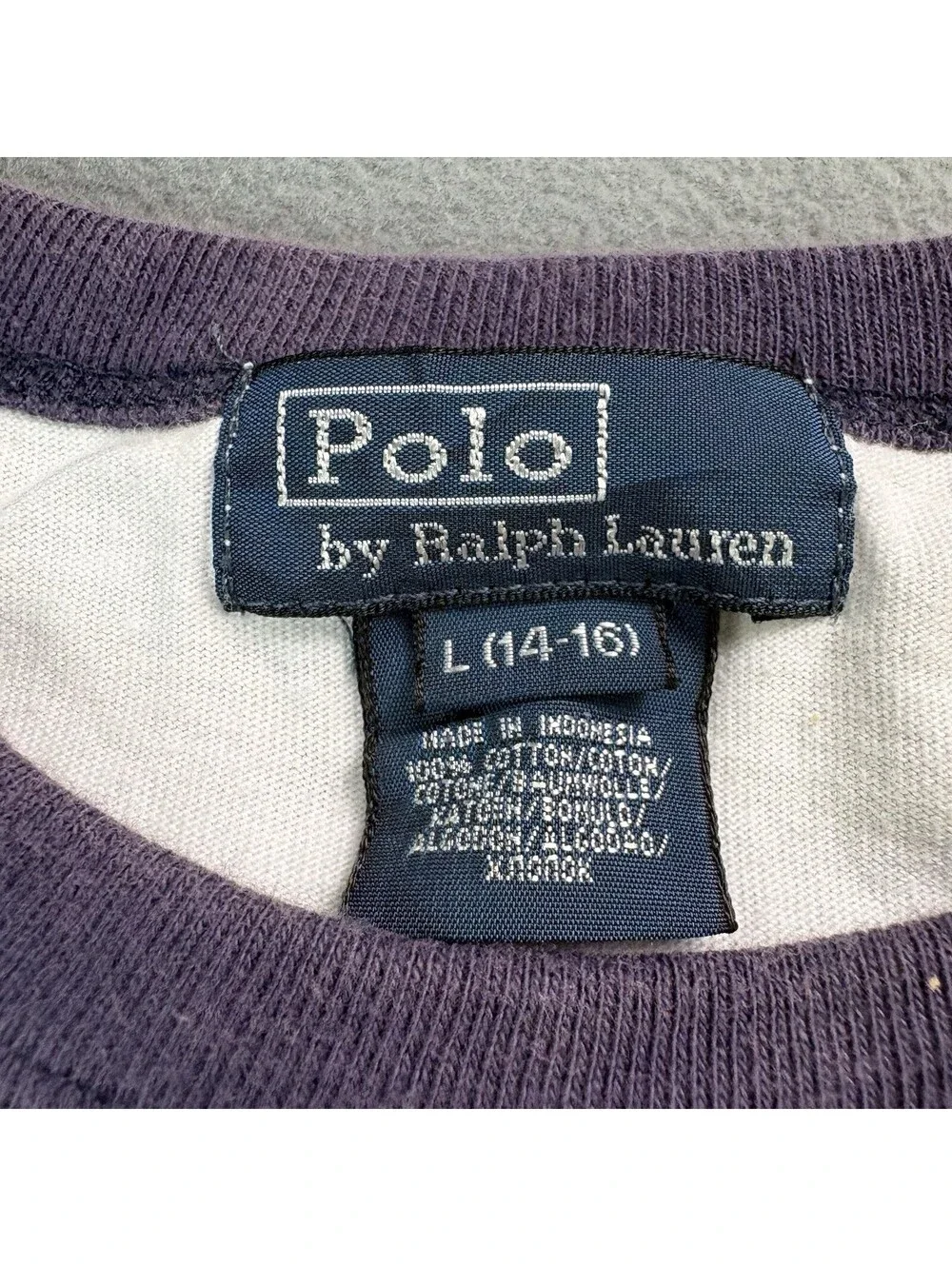 Vintage Polo Ralph Lauren RL Ringer T Shirt Youth Size Large (Fits Adult Small)